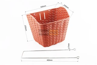 Корзина багажная передняя 28" с крышкой, пластмассовая, коричневая TH-059