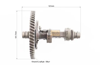 Розподільний вал з шестернею у зборі Z-58, метал 173F/177F/182F/188F/190F