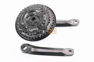 Шатун (кріплення "квадрат") 175мм, 42.34.24T к-кт МТВ, алюмінієві, чорні Tourney FC-TY301