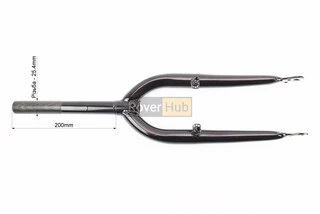 Вилка 20" з різьбою 1" (25,4мм), шток 200мм, V-brake, чорна