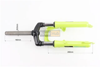 Вилка 20" амортизационная, без резьбы 1-1/8" (28,6мм), шток 180мм, с ходом 50мм, V/Disk-brake, жёлтая