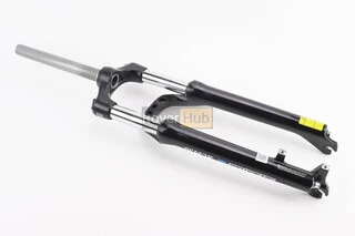 Вилка 26" амортизационная, без резьбы 1-1/8" (28,6мм), шток 240мм, с ходом 100мм, Disk-brake, пружинно-масляная, выносной Lockout,