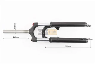 Вилка 26 "амортизаційна, без різьби 1-1/8" (28,6мм), шток 240мм, з ходом 80мм, V/Disk-brake, M Lockout, чорна ES-246- MLO