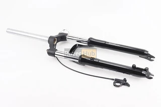 Вилка 26" амортизаційна, без різьби 1-1/8" (28,6мм), шток 255мм, з ходом 100мм, Disk-brake, пружинно-оливна, виносний Lockout,