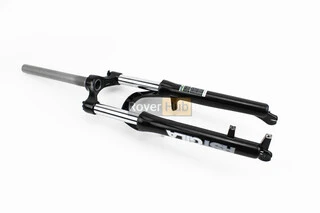 Вилка 26" амортизаційна, без різьби 1-1/8" (28,6мм), шток 260мм, з ходом 100мм, V/Disk-brake, пружинно-оливна, Lockout, чорна