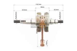 Колінвал 1E40F шатун - жовтий