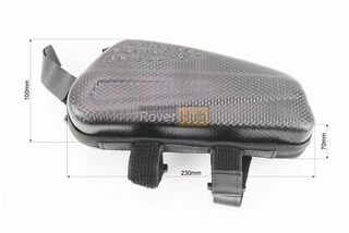 Сумка на раму 220х90х85мм, кріпл. на липучці, чорна "карбон"