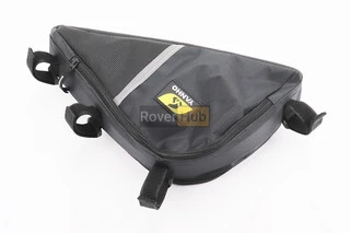 Сумка под раму треугольная 3500х260х200мм, крепл. на липучке, влагозащитная, светоотражающие полосы, чёрная