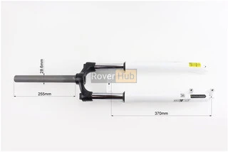 Вилка 27,5" амортизационная, без резьбы 1-1/8" (28,6мм), шток 255мм, с ходом 80мм, Disk-brake, Preload, алюминиевая, белая XCE 28