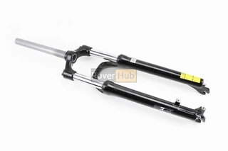 Вилка 27,5" амортизационная, без резьбы 1-1/8" (28,6мм), шток 255мм, с ходом 80мм, Disk-brake, Preload, алюминиевая, чёрная XCE 28