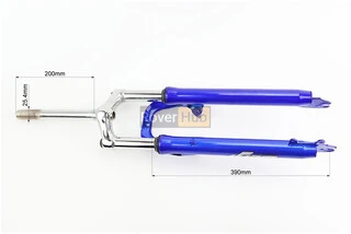 Вилка 28" амортизаційна, з різьби 1" (25,4мм), шток 200мм, з ходом 40мм, V/Disk-brake синя
