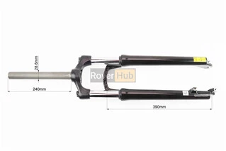 Вилка 29" амортизаційна, без різьби 1-1/8" (28,6мм), шток 240мм, з ходом 100мм, Disk-brake, Preload, алюмінієва, чорна XCM 30