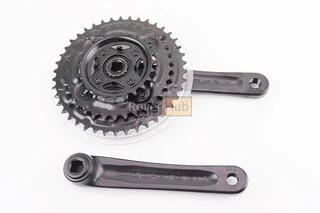 Шатуни "квадрат" 170мм, 42.34.24T MTB, алюмінієві, чорно-прозорі MA-AC49