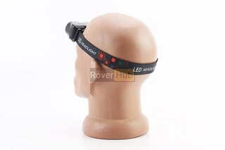 Ліхтар налобний 1+12 діодів 180 lumen, Li-ion 3.7V 6800mAh зарядка від USB, вологозахисний, чорний KX-1804