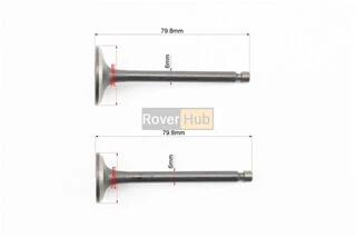 Клапан впускной (h-79,8; D-30,4; d-6), выпускной (h-79,8; D-25,5; d-6) к-кт 2шт 178F, широкая канавка сухаря