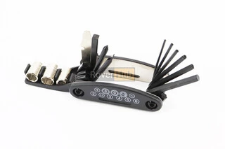 Ключ-набір 13 предметів (шестигранники 2,2.5,3,4,5,6 мм, відкидний спицевий ключ, викрутки пряма та фігурна, головки 8,9,10 мм,