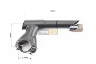 Винос керма MTB 25,4х31,8х60х150мм, чорний HS059