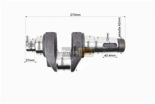 Колінвал R185N/R190N (Dболта-М12x1,5, Dшейки-52mm, H-107mm)