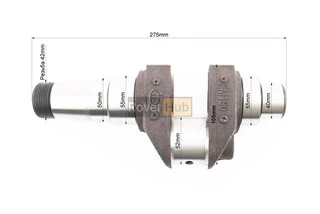 Колінвал R185N/R190N (Dболта-М12x1,5, Dшейки-52mm, H-105mm) +підшипники+шестерня