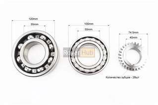 Колінвал R185N/R190N (Dболта-М12x1,5, Dшейки-52mm, H-105mm) +підшипники+шестерня