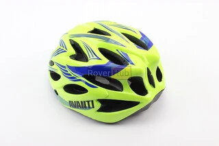 Шлем велосипедный M (54-57 см) съёмный козырёк, 18 вент. отверстий, салатово-синий AVHM-02