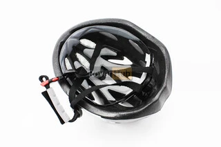 Шолом велосипедний M (54-57 см) знімний козирок, 18 вент. отворів, чорно-біло-синій AV-01