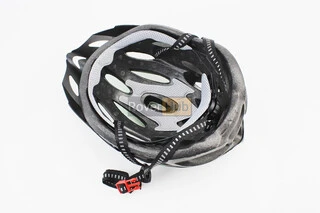 Шолом велосипедний L (54-62 см) знімний козирок, 21 вент. отворів, чорно-зелено-білий