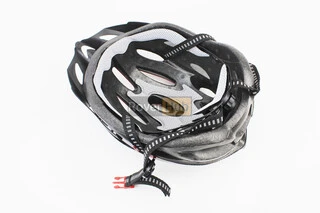 Шолом велосипедний L (54-62 см) знімний козирок, 21 вент. отворів, чорно-червоно-білий