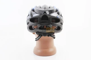 Шолом велосипедний L (54-62 см) знімний козирок, 21 вент. отворів, чорно-синьо-білий