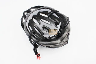 Шолом велосипедний L (54-62 см) знімний козирок, 21 вент. отворів, чорно-синьо-білий