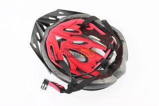 Шолом велосипедний L+ліхтар задній, знімний козирок, 19 вент. отворів, чорний матовий