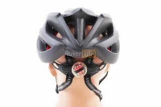 Шолом велосипедний L+ліхтар задній, знімний козирок, 19 вент. отворів, чорний матовий