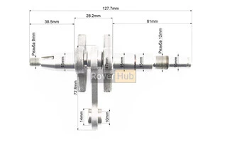 Колінвал, палець 10mm MS-180 + підшипник