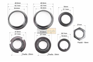 Кріплення каретки BMX з чашками &Oslash;43,1мм, чорне B888