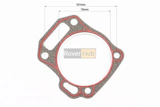 Прокладка головки циліндра 170F-70mm, (пароніт, червона нитка, на блістер)
