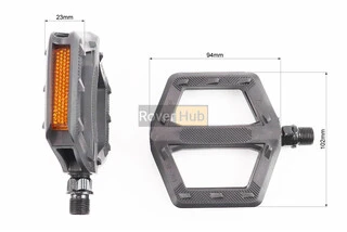 Педалі BMX 9/16" (105x102x23mm) пластикові, чорні HF-701