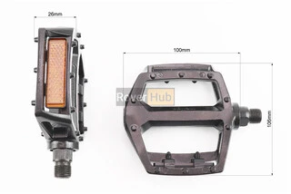 Педалі BMX 9/16" (107x105x28mm) алюмінієві, чорні LU-313