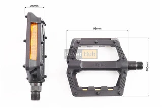 Педалі BMX 9/16" (110x100x23mm) пластикові, чорні B239DU