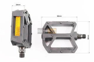 Педалі BMX 9/16" (112x96x25mm) пластикові, чорні WP408