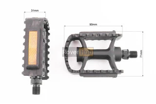Педалі CHILD 1/2" (99x75x31mm) пластикові, чорні LU-892DU