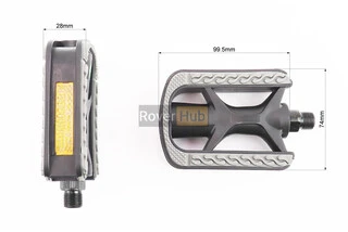 Педалі CITY 9/16" (105.5x74x26mm) пластикові, чорно-сірі NW-88