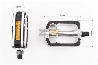 Педалі CITY 9/16" (112x72x25mm) алюмінієві, сріблясто-чорні NWL-369RL