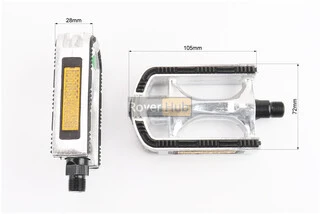Педалі CITY 9/16" (113x71x25mm) алюмінієві, сріблясто-чорні NWL-266