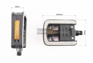 Педалі FOLDING складні 9/16" (109x76x35mm) пластикові, чорно-сірі NW-319