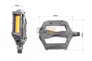 Педалі MTB 9/16" (100x90x20mm) пластикові, чорні (без підшипників)