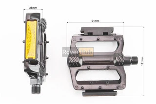 Педали MTB широкие 9/16" (97x95x24mm) алюминиевые, чёрные NWL-468