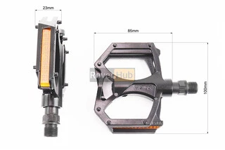 Педали MTB широкие 9/16" (100x100x23mm) алюминиевые, чёрные M195DU
