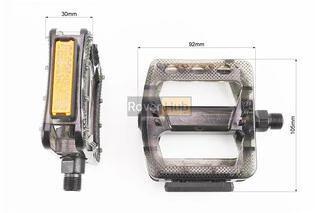 Педали MTB широкие 9/16" (102x97x26mm) поликарбонатные, чёрно-прозрачные NW-366PC