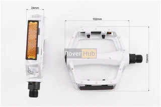 Педали MTB широкие 9/16" (107x100x25mm) алюминиевые, белые YT-008