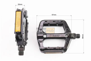 Педали MTB широкие 9/16" (109x93x25mm) алюминиевые, чёрные WP625